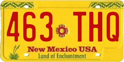 NM license plate 463THQ