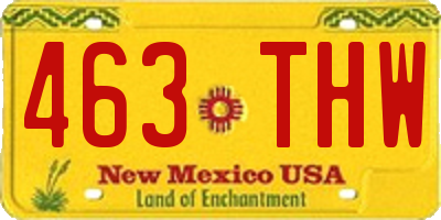 NM license plate 463THW