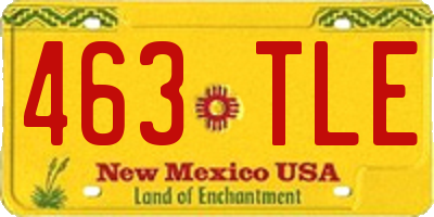 NM license plate 463TLE