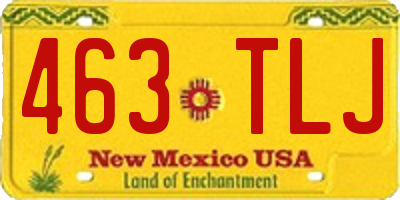 NM license plate 463TLJ