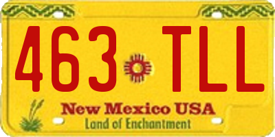 NM license plate 463TLL