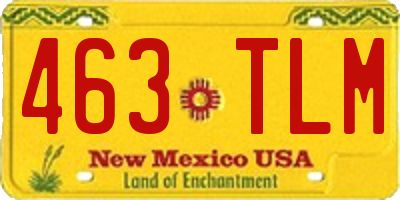 NM license plate 463TLM