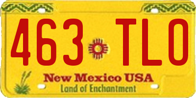 NM license plate 463TLO