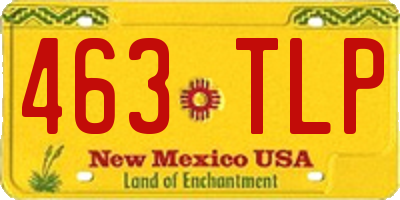 NM license plate 463TLP