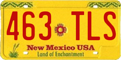 NM license plate 463TLS