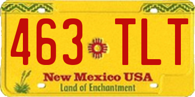 NM license plate 463TLT