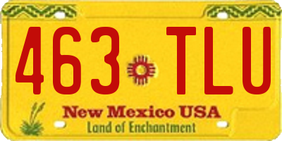 NM license plate 463TLU