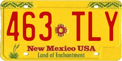 NM license plate 463TLY