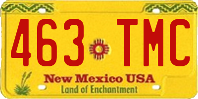 NM license plate 463TMC