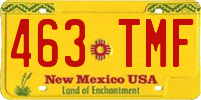 NM license plate 463TMF