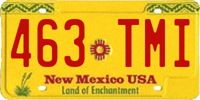 NM license plate 463TMI