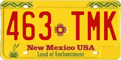 NM license plate 463TMK