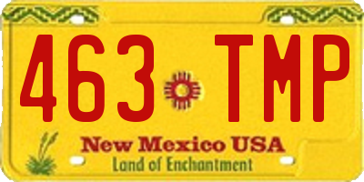 NM license plate 463TMP