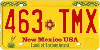 NM license plate 463TMX