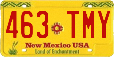 NM license plate 463TMY