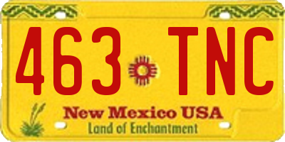 NM license plate 463TNC