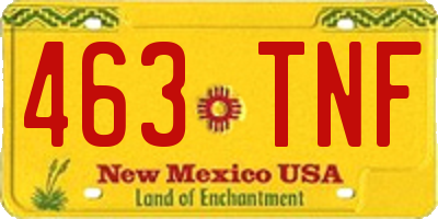 NM license plate 463TNF