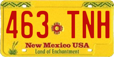 NM license plate 463TNH