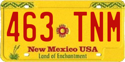 NM license plate 463TNM
