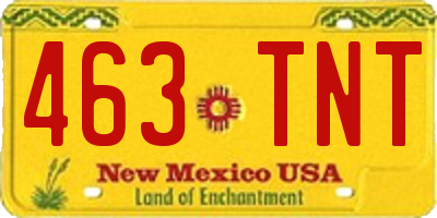 NM license plate 463TNT
