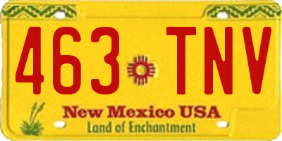 NM license plate 463TNV