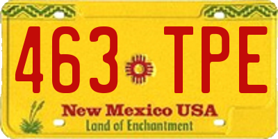 NM license plate 463TPE