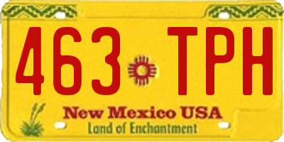 NM license plate 463TPH