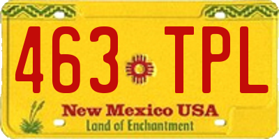 NM license plate 463TPL