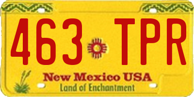 NM license plate 463TPR