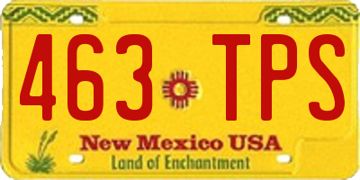NM license plate 463TPS