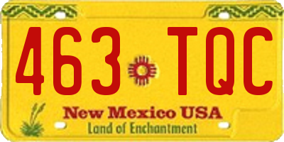 NM license plate 463TQC
