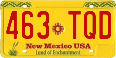 NM license plate 463TQD
