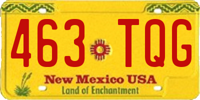 NM license plate 463TQG