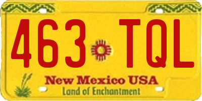 NM license plate 463TQL