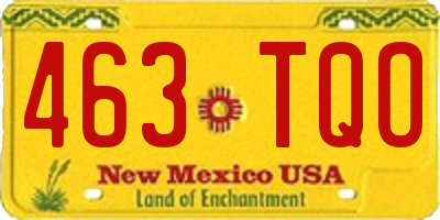 NM license plate 463TQO