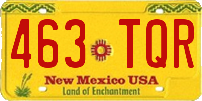 NM license plate 463TQR