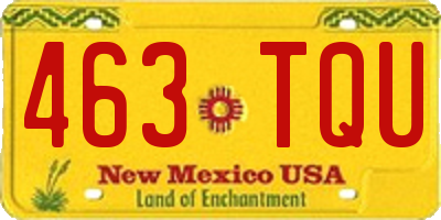 NM license plate 463TQU