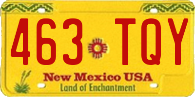 NM license plate 463TQY