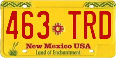 NM license plate 463TRD