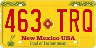 NM license plate 463TRQ
