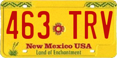 NM license plate 463TRV
