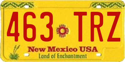 NM license plate 463TRZ