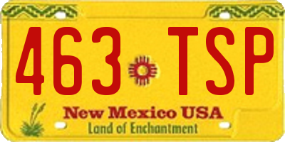 NM license plate 463TSP