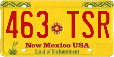 NM license plate 463TSR