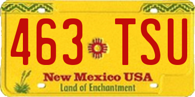 NM license plate 463TSU