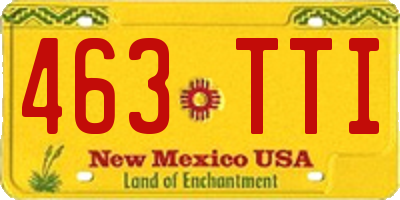 NM license plate 463TTI