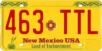 NM license plate 463TTL