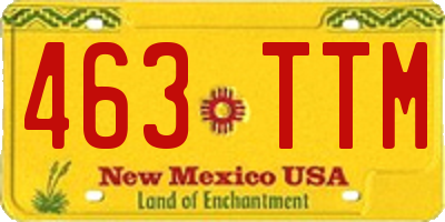 NM license plate 463TTM