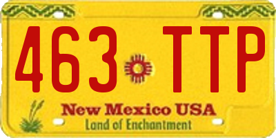 NM license plate 463TTP