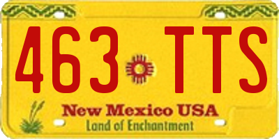 NM license plate 463TTS
